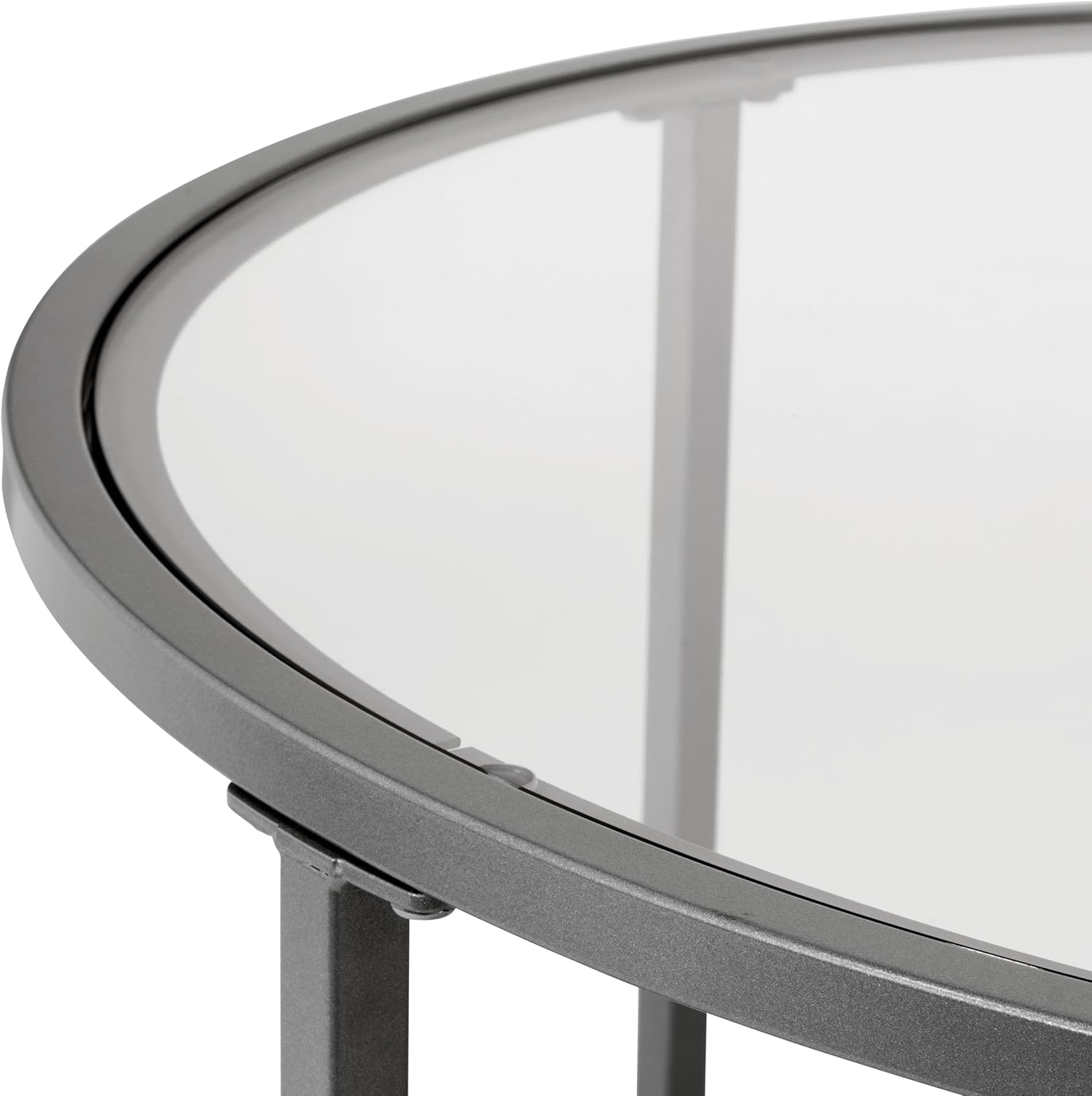 SD STUDIO DESIGNS Camber Elite Mesa de centro redonda de metal y vidrio, 28...