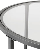 SD STUDIO DESIGNS Camber Elite Mesa de centro redonda de metal y vidrio, 28...