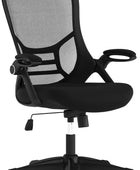 Flash Furniture Porter - Silla de oficina giratoria ergonómica de malla negra...