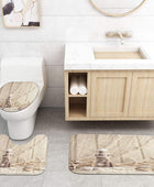 Britimes Juego de 4 cortinas de ducha, beige playa con alfombras...