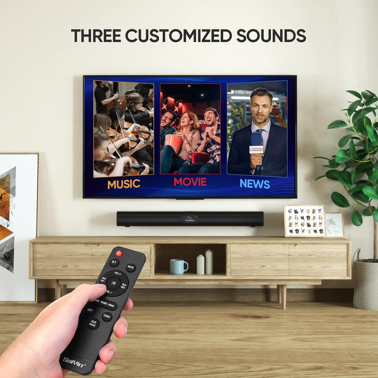 Saiyin Barras de sonido para TV, barra de sonido de 24 pulgadas con HDMI (ARC),...