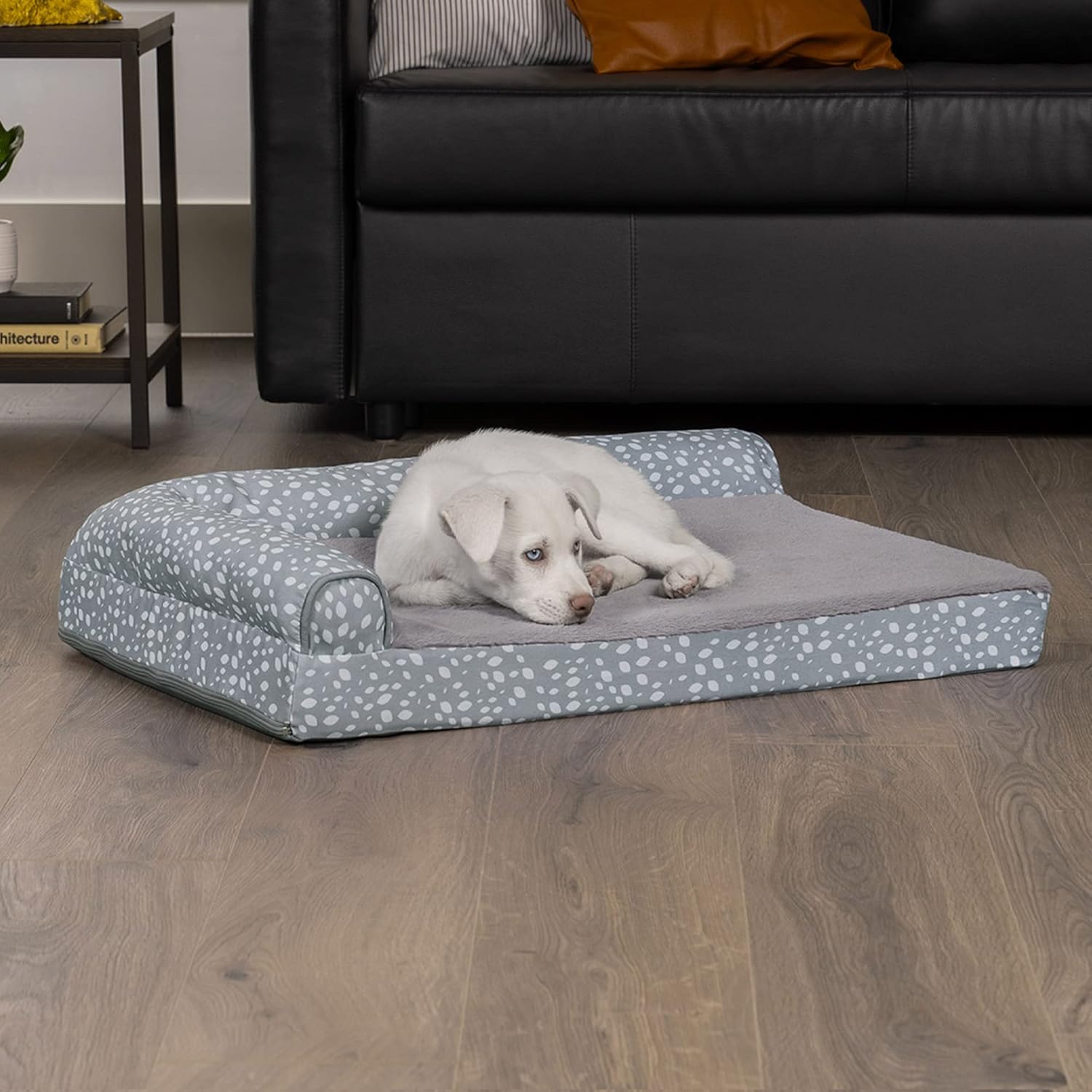 Furhaven - Cama para perro de espuma viscoelástica, estilo diván, en forma de...