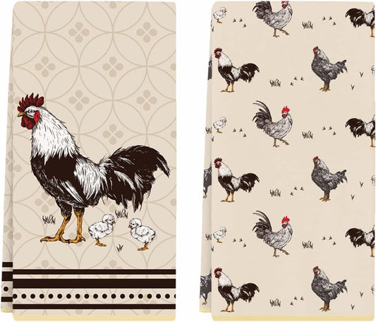 Paquete de 2 toallas de cocina de pollo, toallas de cocina vintage, regalo de...