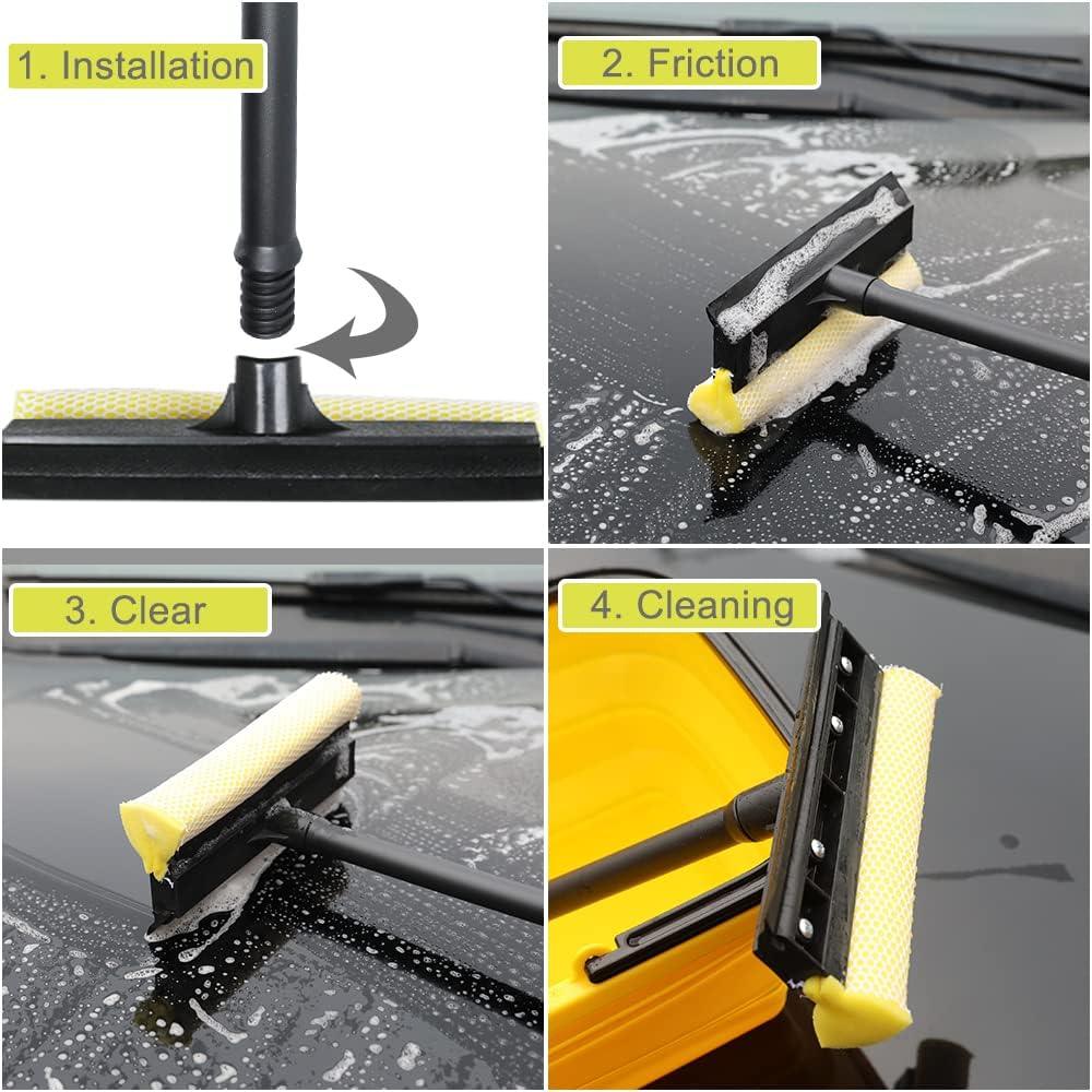 Window Squeegee Cleaning Tool 2 in 1 Window Cleaning Car Squeegee Windshield