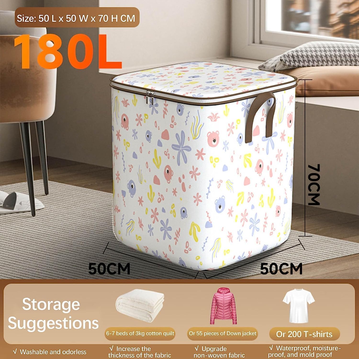 Bolsa de almacenamiento de ropa, no tejida, plegable, bolsa de almacenamiento...