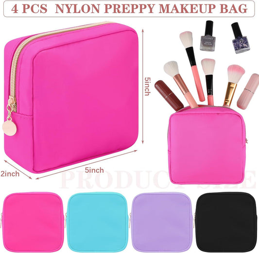 Hushee Bolsa de maquillaje de nailon, bolsa de aseo de viaje, bolsa grande para