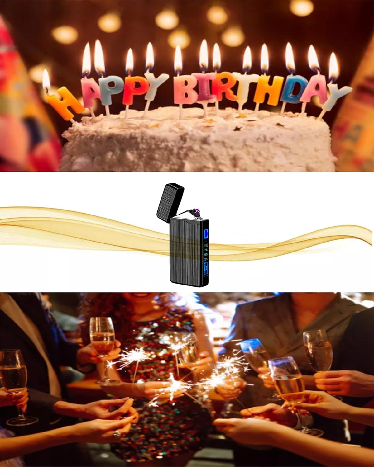 Encendedor eléctrico, encendedor recargable por USB, encendedor de plasma de...