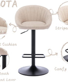 CIMOTA Juego de 2 taburetes de bar ajustables giratorios modernos, sillas de...