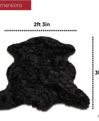 Alfombra de piel sintética suave y sedosa, 2 x 4 pies, alfombra negra esponjosa...
