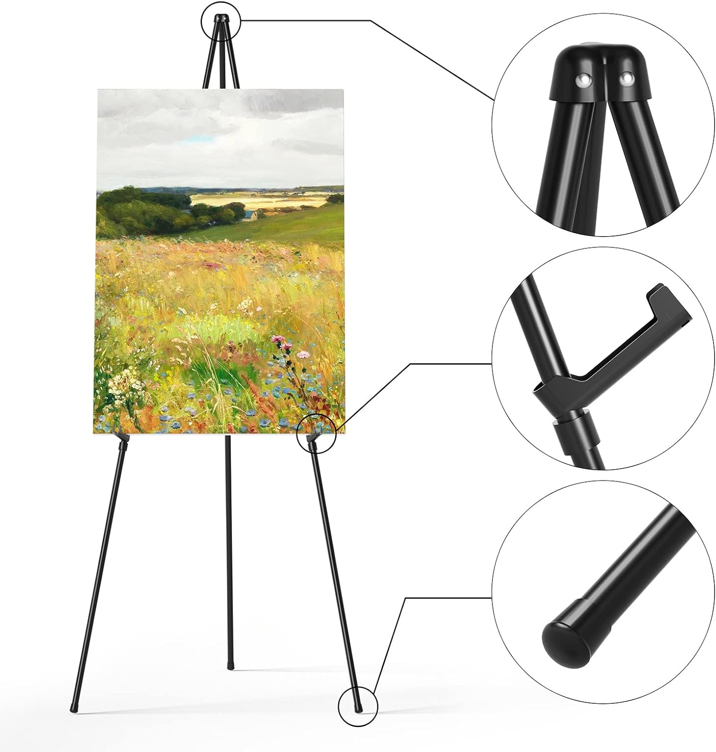 Soporte de caballete para exhibición, caballete portátil de pintura de 63...