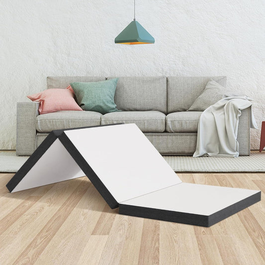 Colchón plegable de espuma viscoelástica triple de 3 pulgadas, portátil,