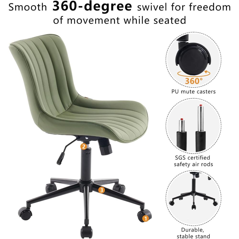 Silla de oficina YOUNIKE sin brazos con ruedas
