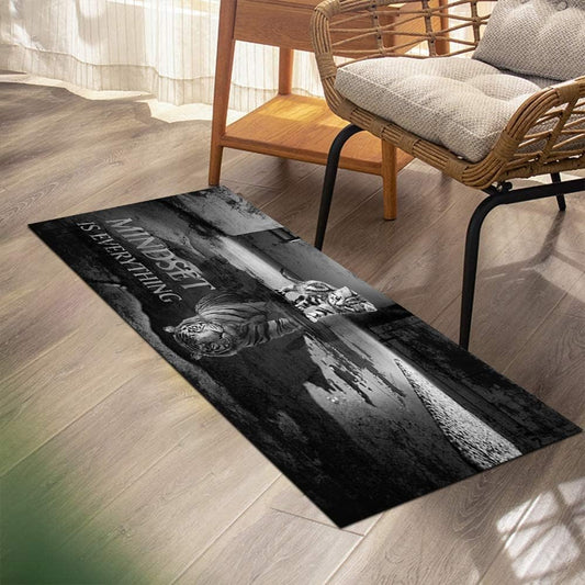 Alfombra de pasillo de lavandería, Mindset is Everything Cat Kitchen Tapete...
