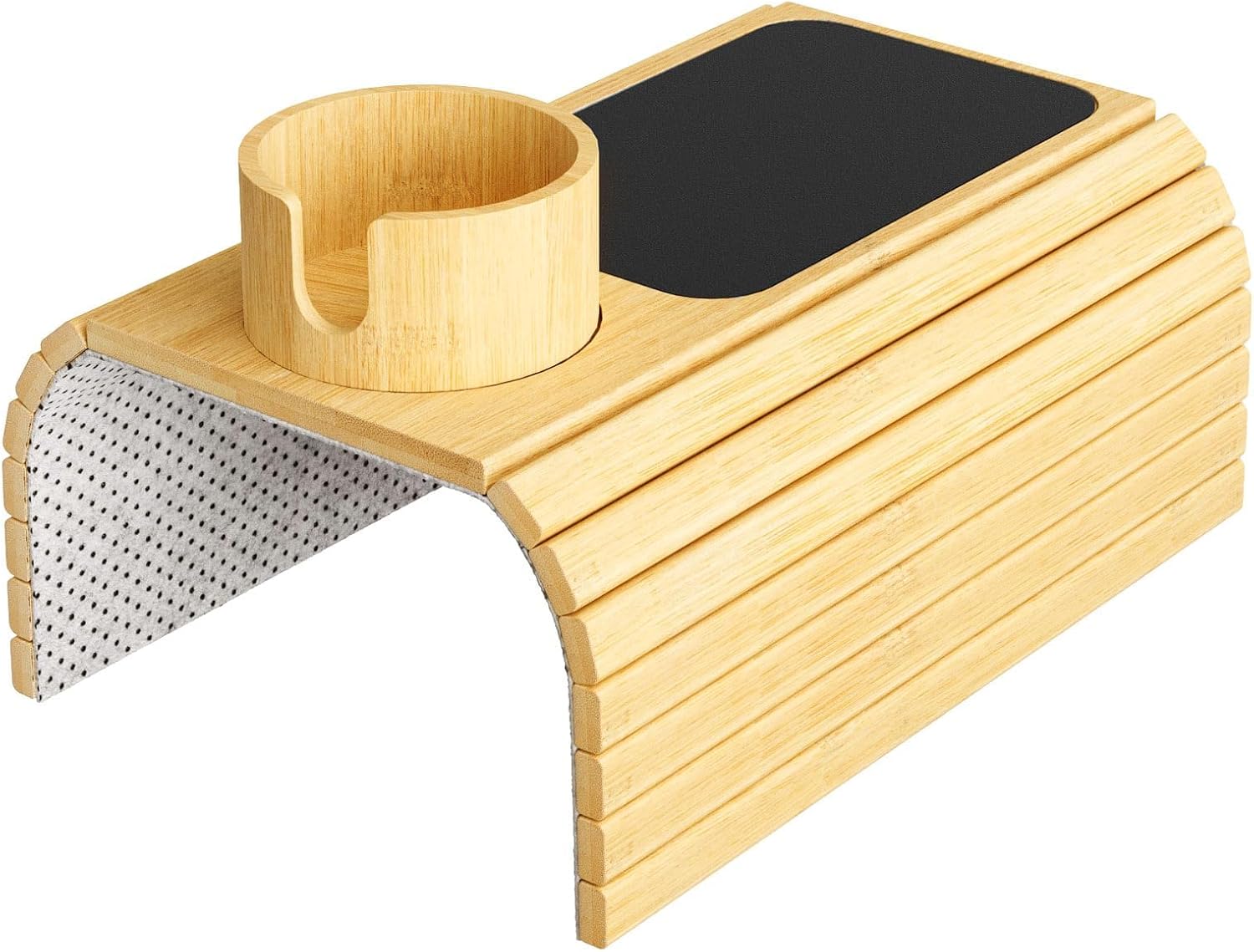 Soporte para taza de sofá, bandeja para brazo de sofá con soporte giratorio de...