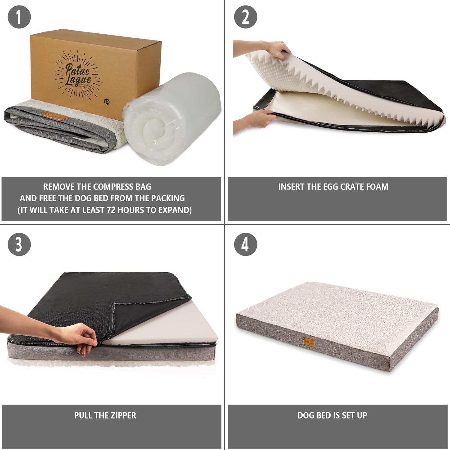 Patas Lague Cama ortopédica para perros medianos de 36 x 24 pulgadas, suave y...