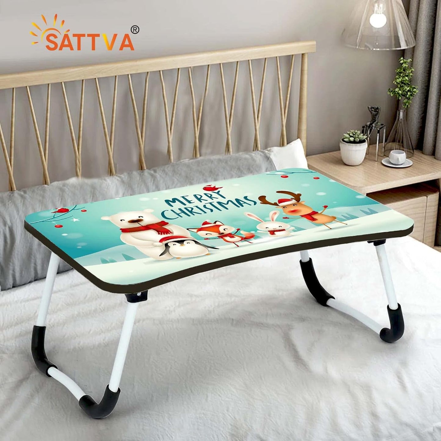 SATTVA Mesa para portátil con estampado multiusos, mesa de estudio, mesa de