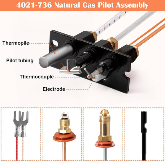 Hiorucet 4021-736 Kits de montaje piloto de gas natural (NG) para calefactor,...