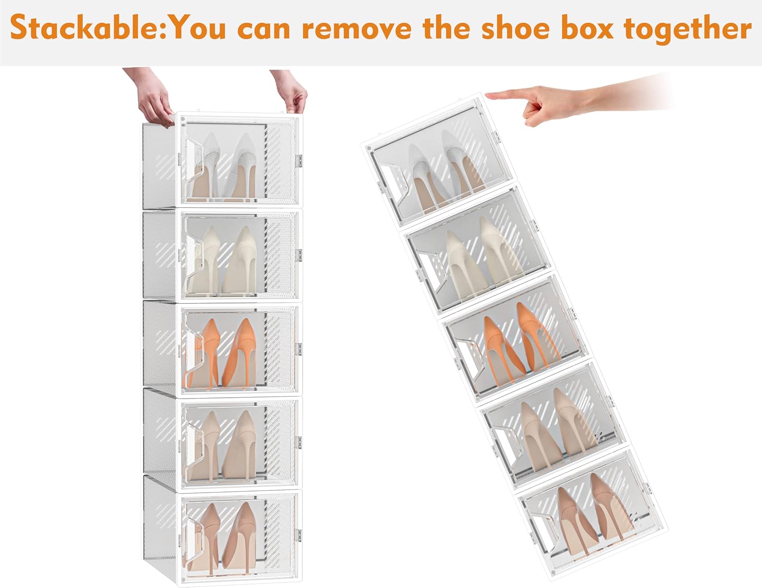 Almacenamiento de zapatos, paquete de 12 organizadores de zapatos grandes para...