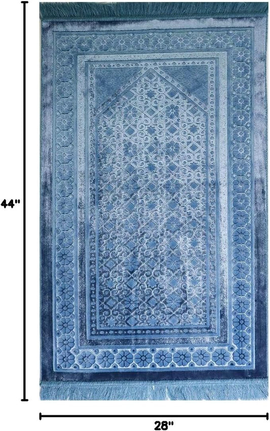 Alfombra de oración de terciopelo, alfombra turca Janamaz Sajada de felpa suave