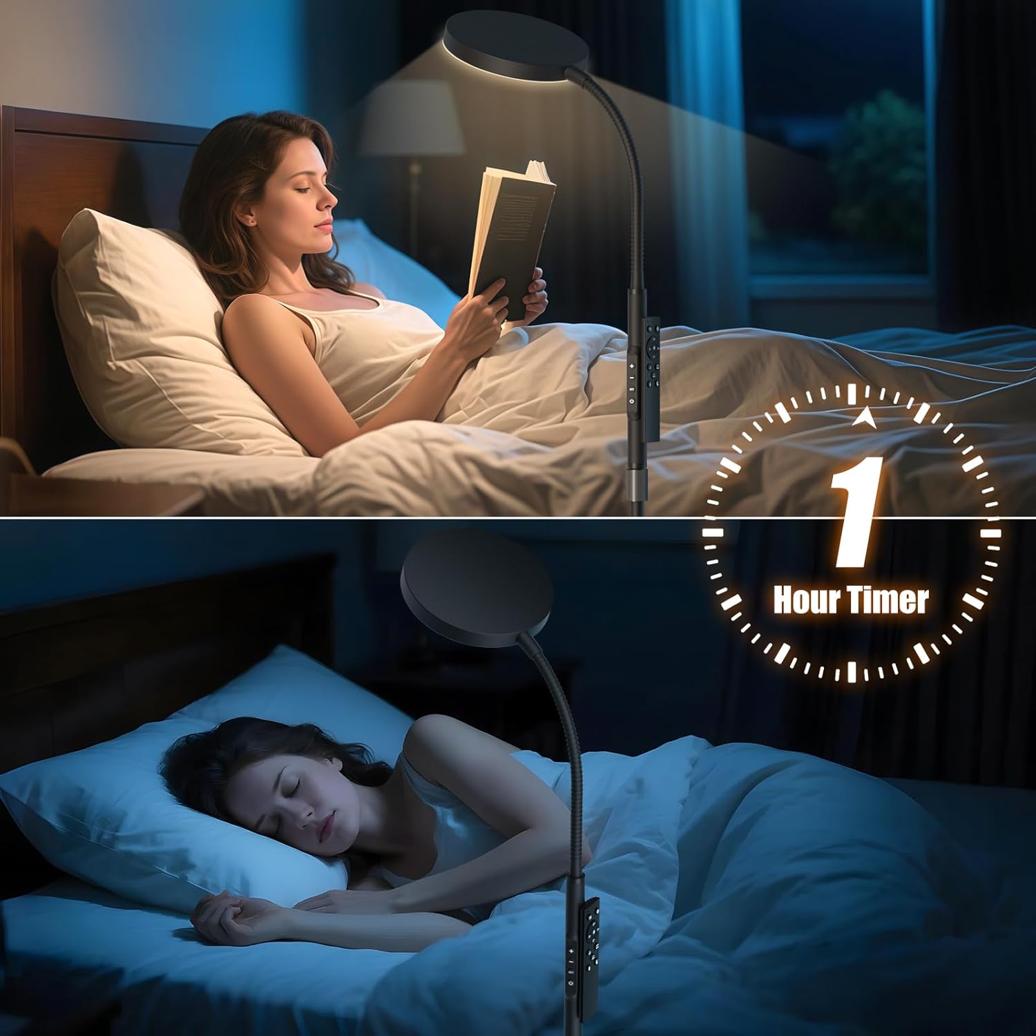Lámpara De Pie De Altura Ajustable Para Sala De Estar, Dormitorio, 120 LED Súper Brillante