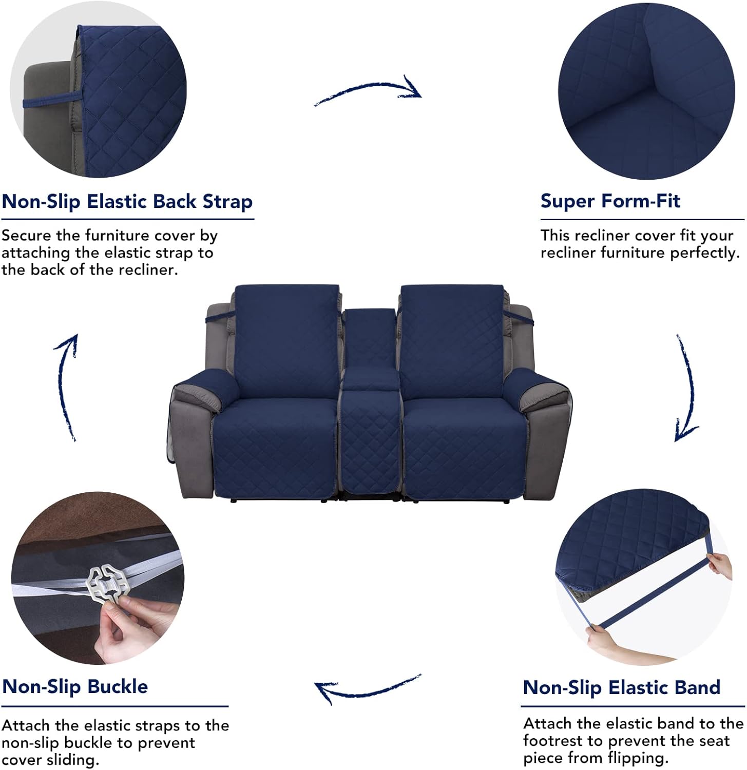 PureFit Funda reclinable reversible resistente al agua, protector de muebles...