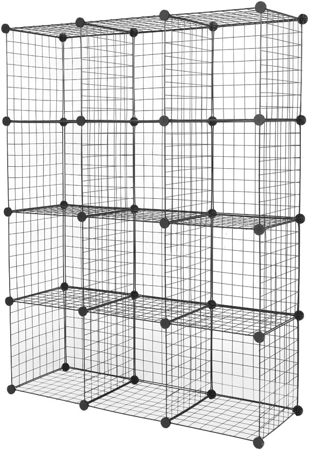 gt2-LC Organizador de 12 cubos, estantes de almacenamiento de cubos de alambre,