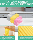 Paquete de 6 esponjas húmedas limpias, cepillo de limpieza de esponja, esponja