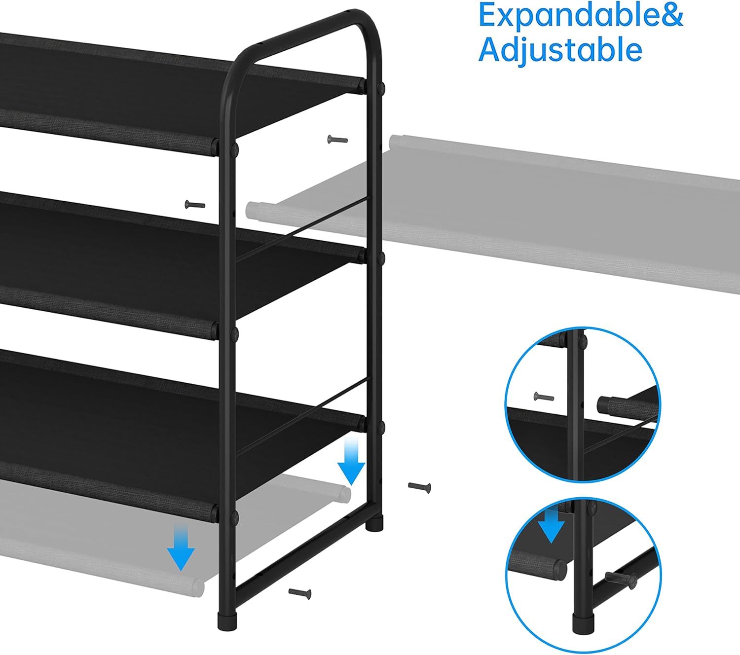 Simple Trending Zapatero apilable de 3 niveles, organizador de almacenamiento...