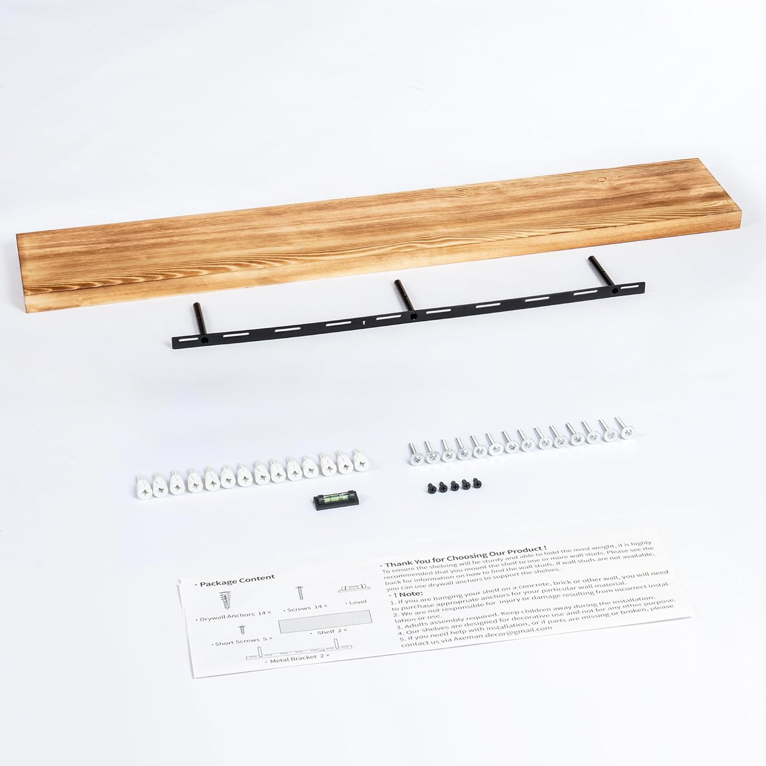 Axeman Estantes flotantes rústicos, estante flotante de madera de 48 pulgadas,...