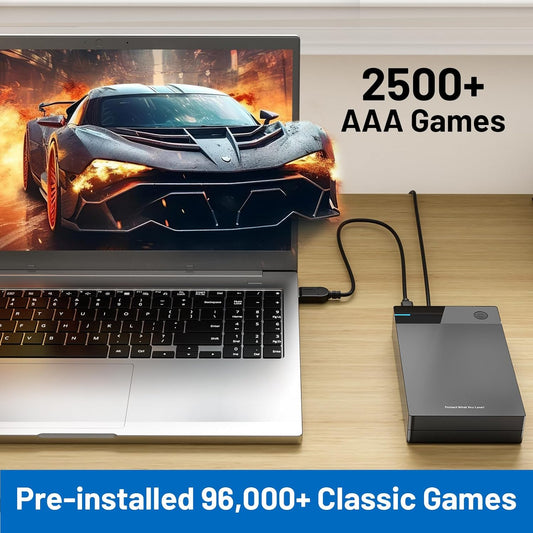 Kinhank Disco duro de juegos retro de 12 TB con más de 96000 juegos, consolas...