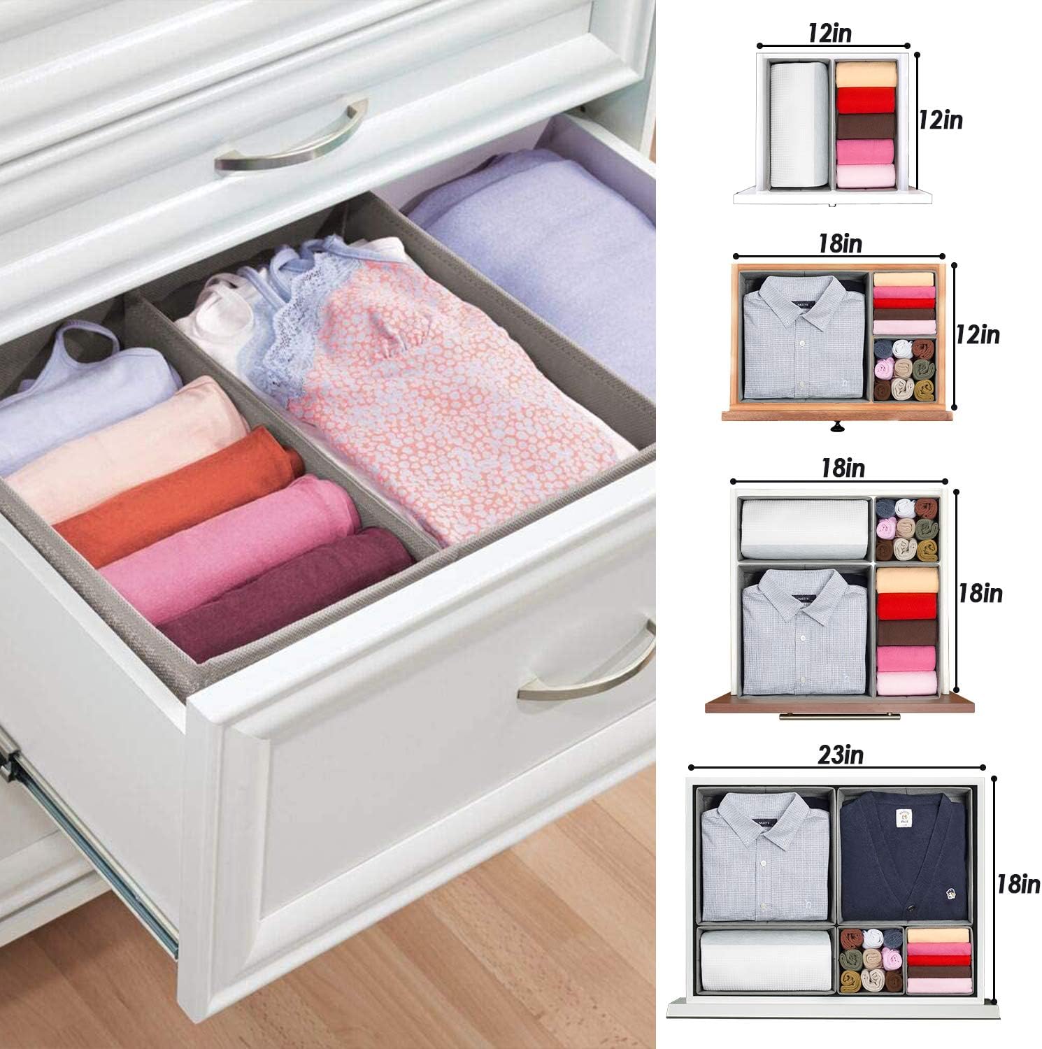 Criusia Organizador de cajones para ropa interior, juego de 6 organizadores