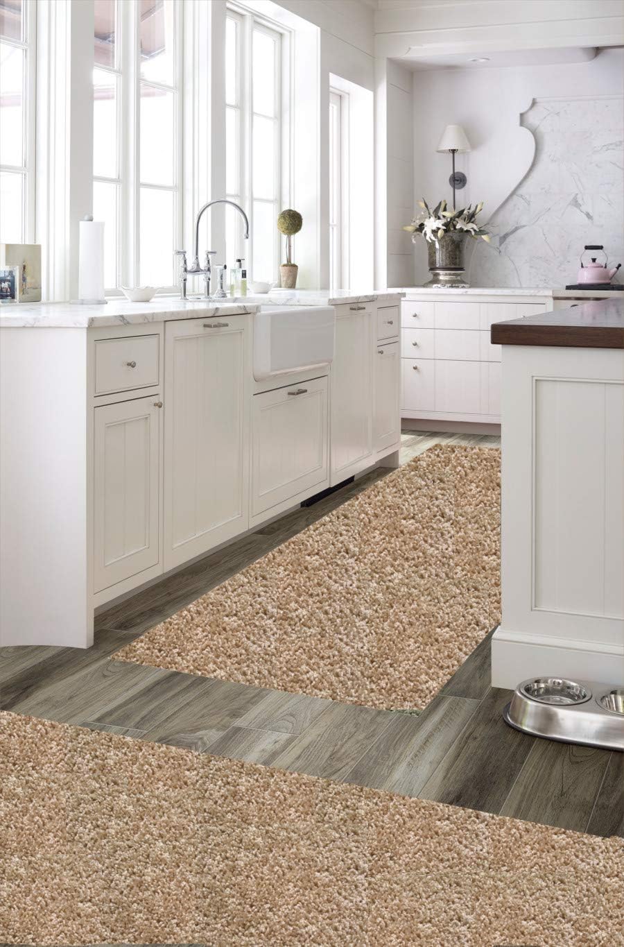 KOECKRITZ Alfombra de área personalizada de corte a medida (beige) - Envíenos...