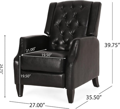 Christopher Knight Home Sadlier Recliner, negro medianoche + marrón oscuro