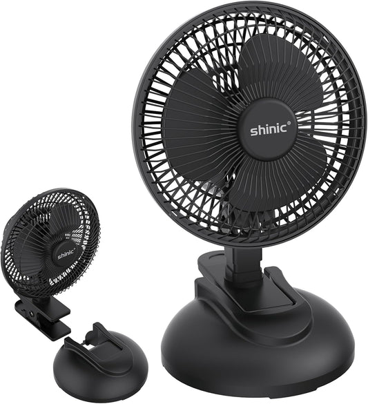 shinic Ventilador de clip de 6 pulgadas con abrazadera fuerte, potente flujo de...