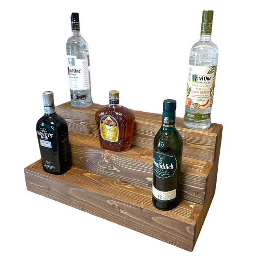 Handmade Tiered Display Shelving Three Tier Bar Display Bar Organizer Liquor