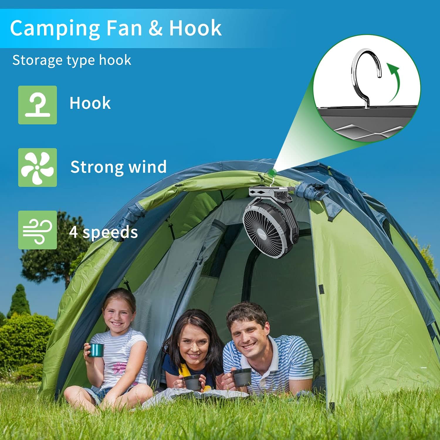 HandFan Ventilador de clip mejorado de 10000 mAh con cargadorpotenciador de...