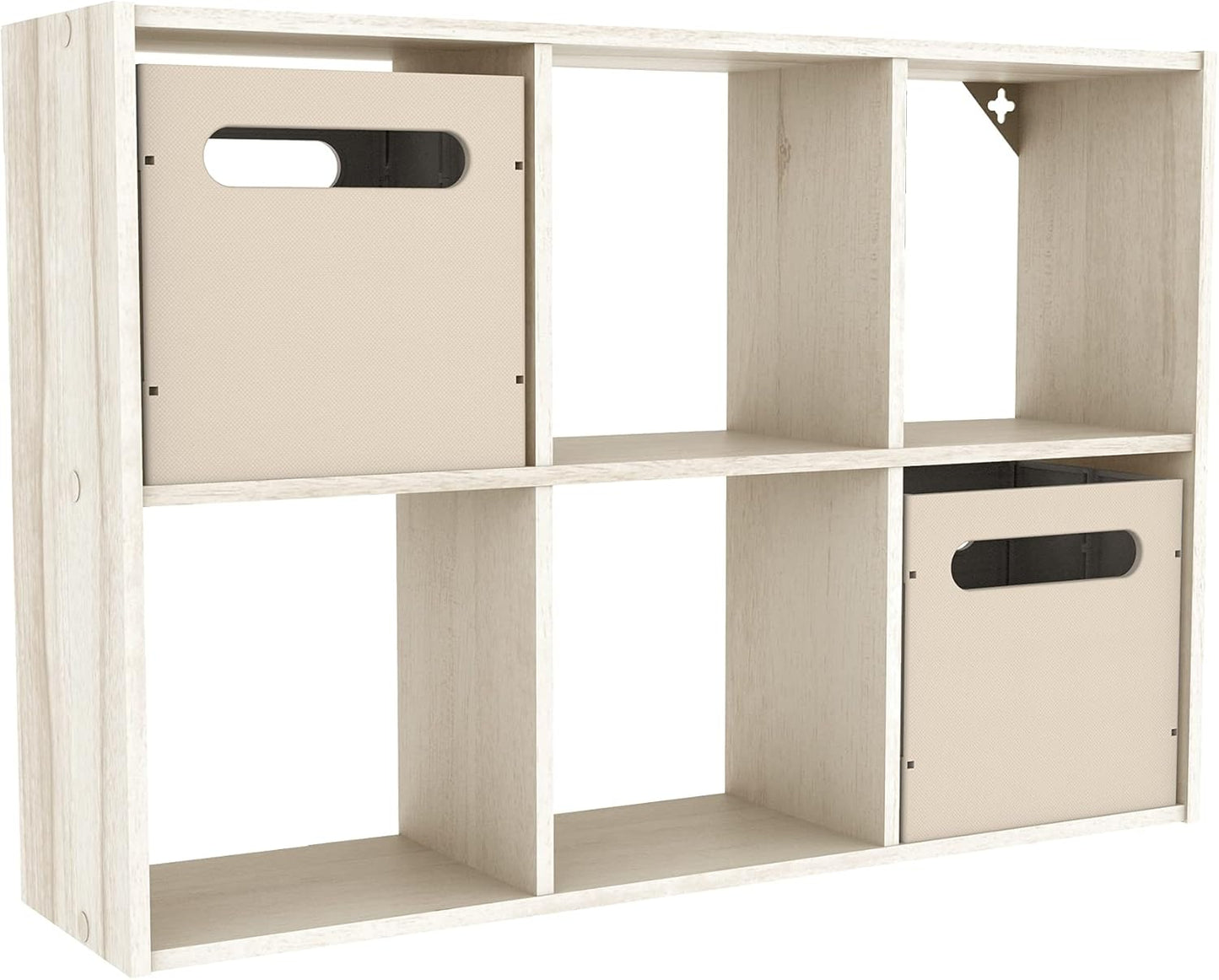 ClosetMaid 5430 Mini organizador de escritorio o pared de 6 cubos, nogal