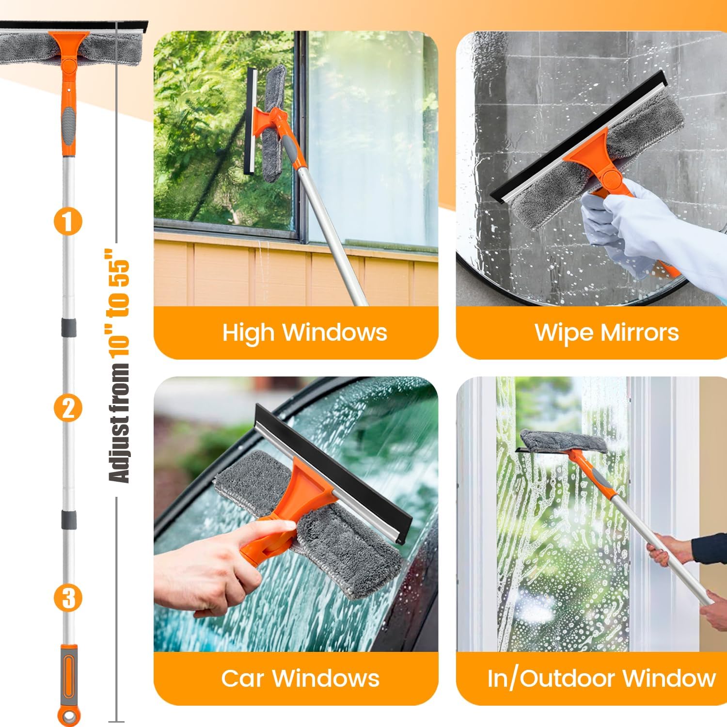 Escobilla para limpieza de ventanas Kit de herramientas de limpieza de ventanas