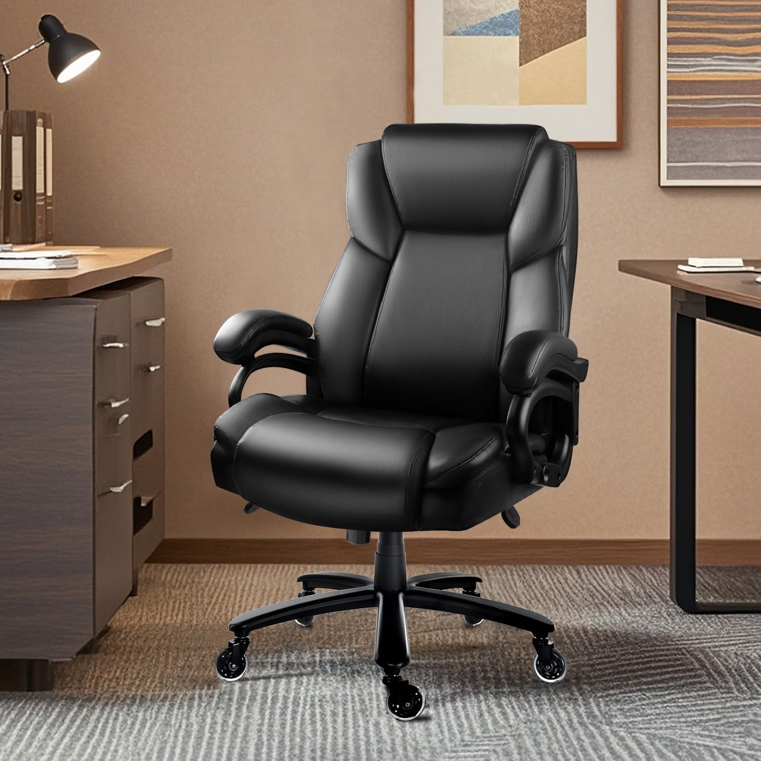 Waleaf Silla de oficina grande y alta de 500 libras, silla de oficina ejecutiva...