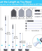 Cepillo de limpieza de ducha con mango largo de 52 pulgadas, almohadilla de