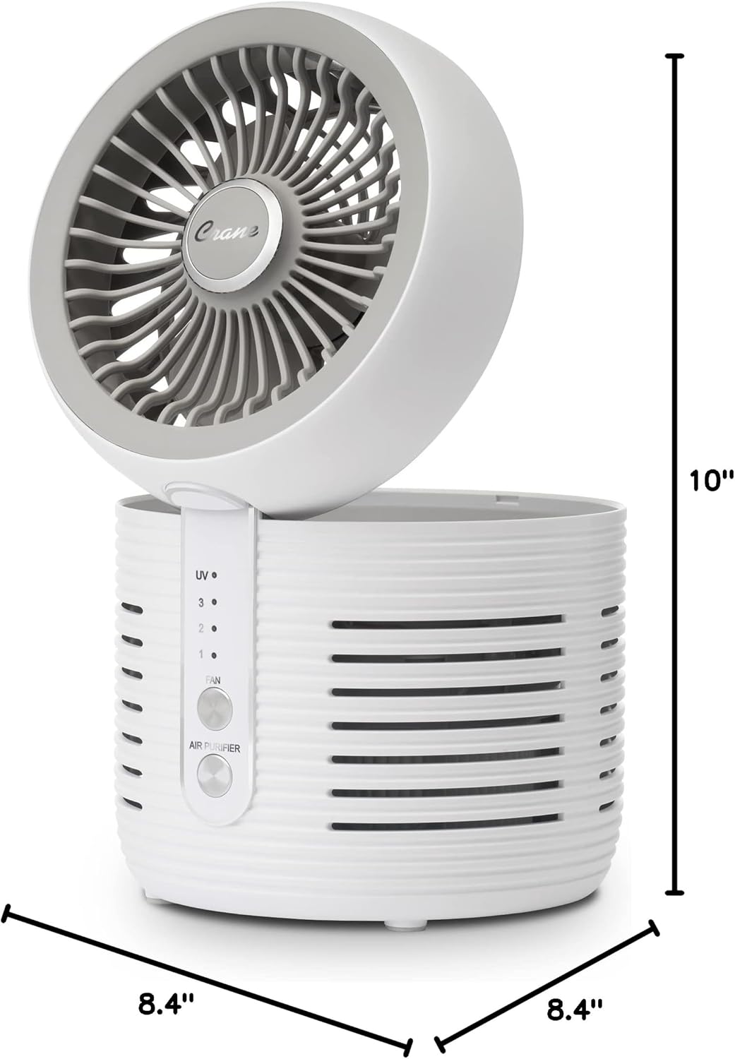 Crane Purificador de aire 2 en 1 y ventilador de escritorio, ventilador y...