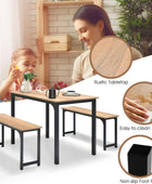 Giantex Juego de mesa de comedor para 4, juego de mesa de cocina industrial con