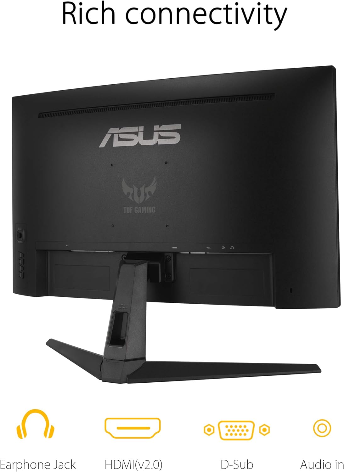 ASUS TUF Gaming VG27VH1B 27" Monitor curvo, 1080P Full HD, 165Hz (soporta...
