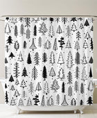 Cortina de ducha para árbol de Navidad, color blanco y negro, juego de cortinas...