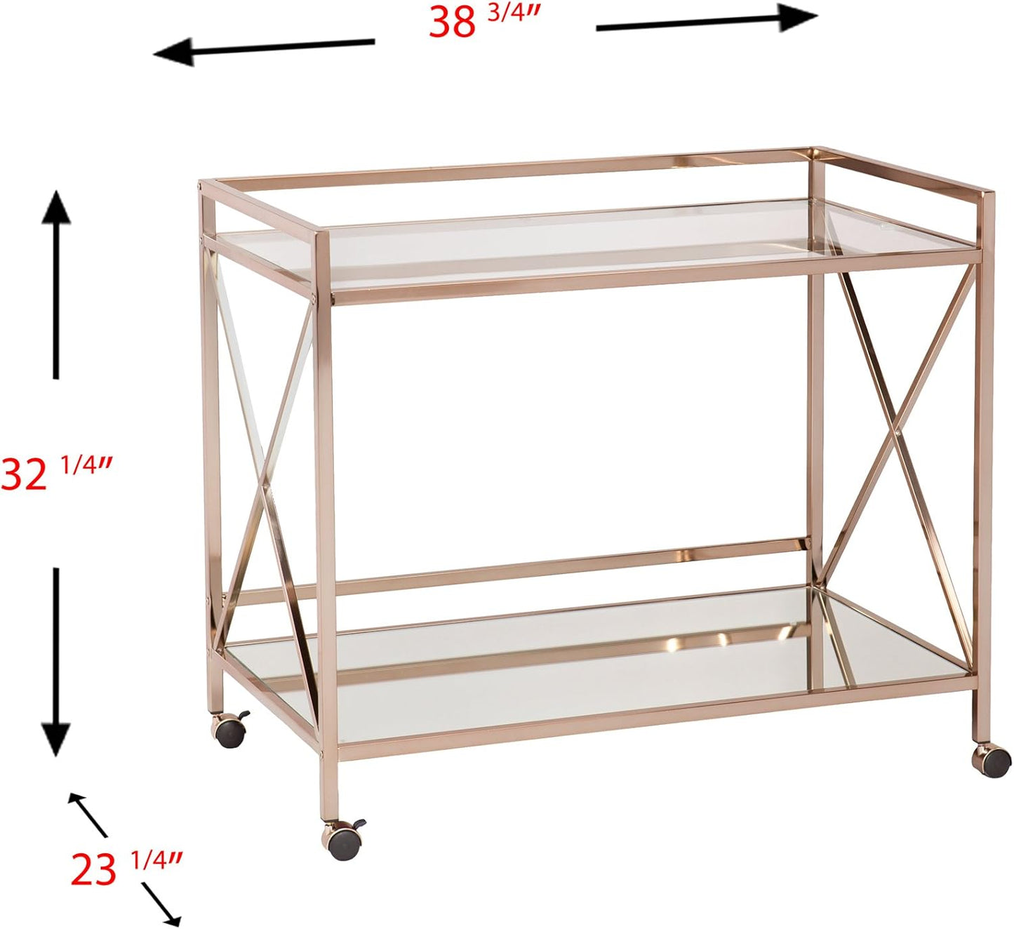 SEI Furniture Maxton - Carrito metálico con estante abierto, color dorado