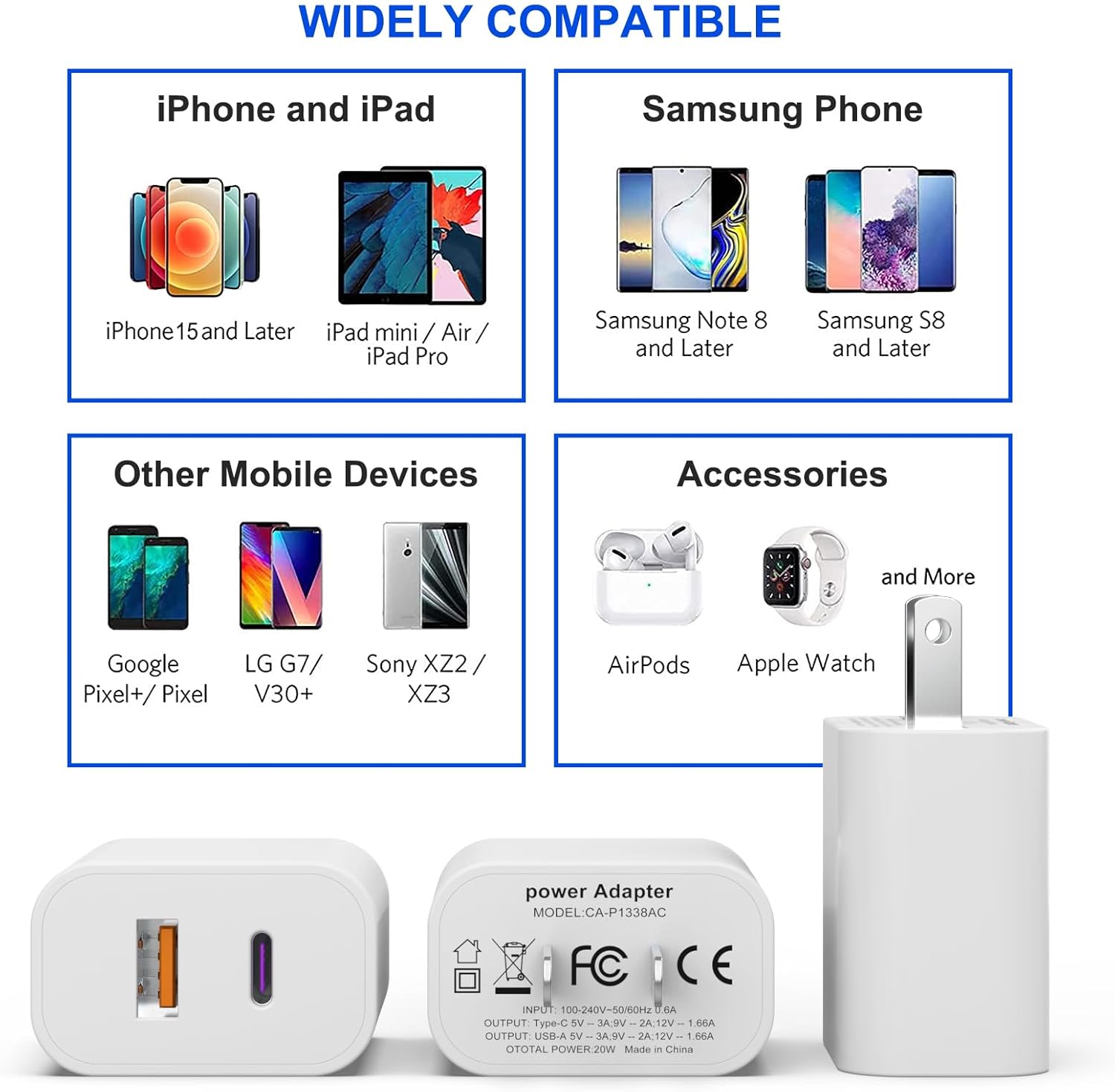 Paquete de 3 bloques de cargador USB C para teléfono 16, 15, 14, 13, iGENJUN de...