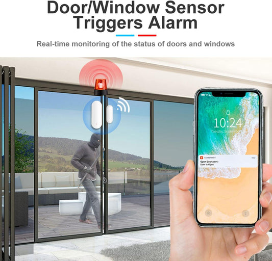 Sensor WiFi para puerta y ventana sensor de contacto inalámbrico con alertas de