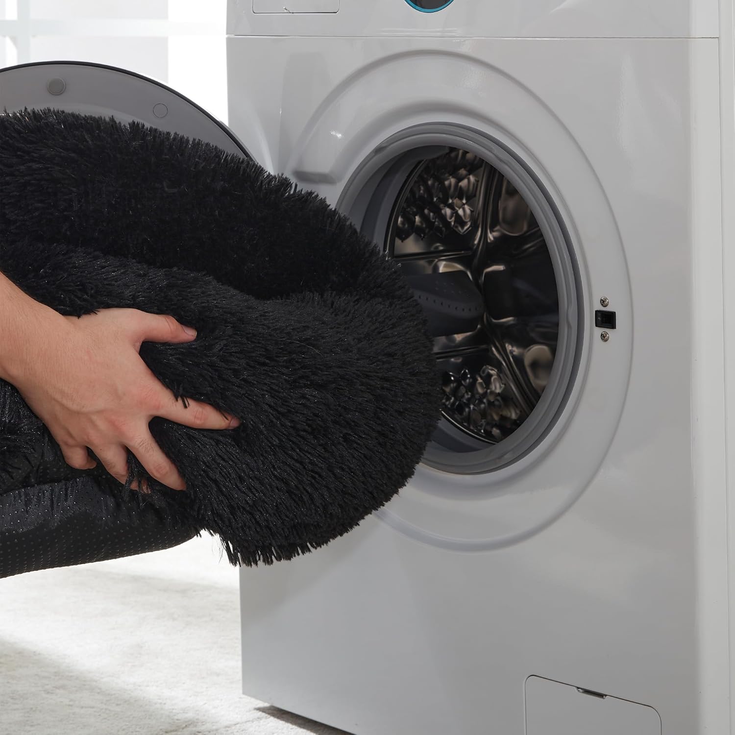 Cama calmante para perros y gatos, cama antiansiedad en forma de dona, cálida y