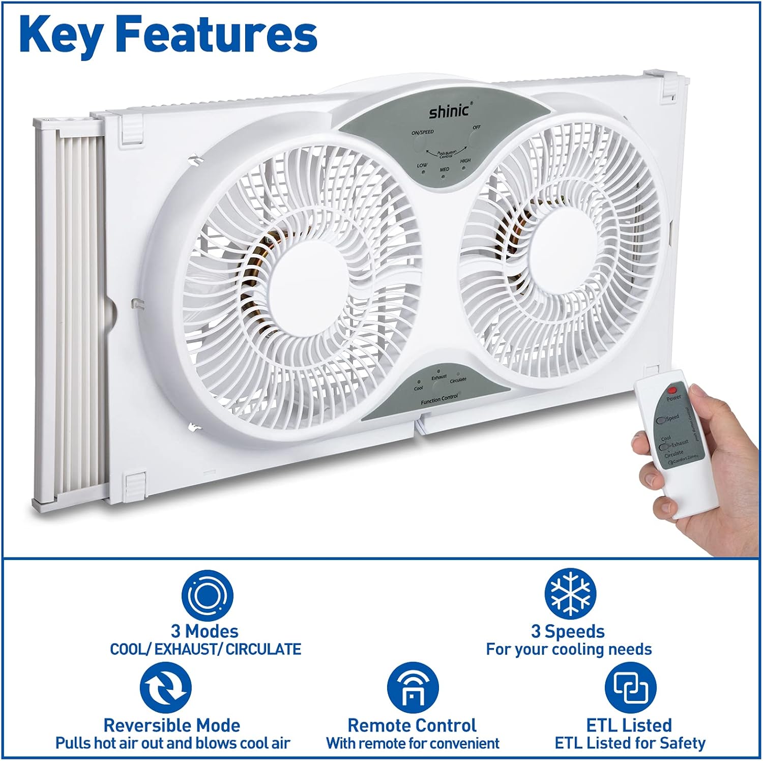 shinic Control remoto para ventilador de ventana para BP2-9A (310R)
