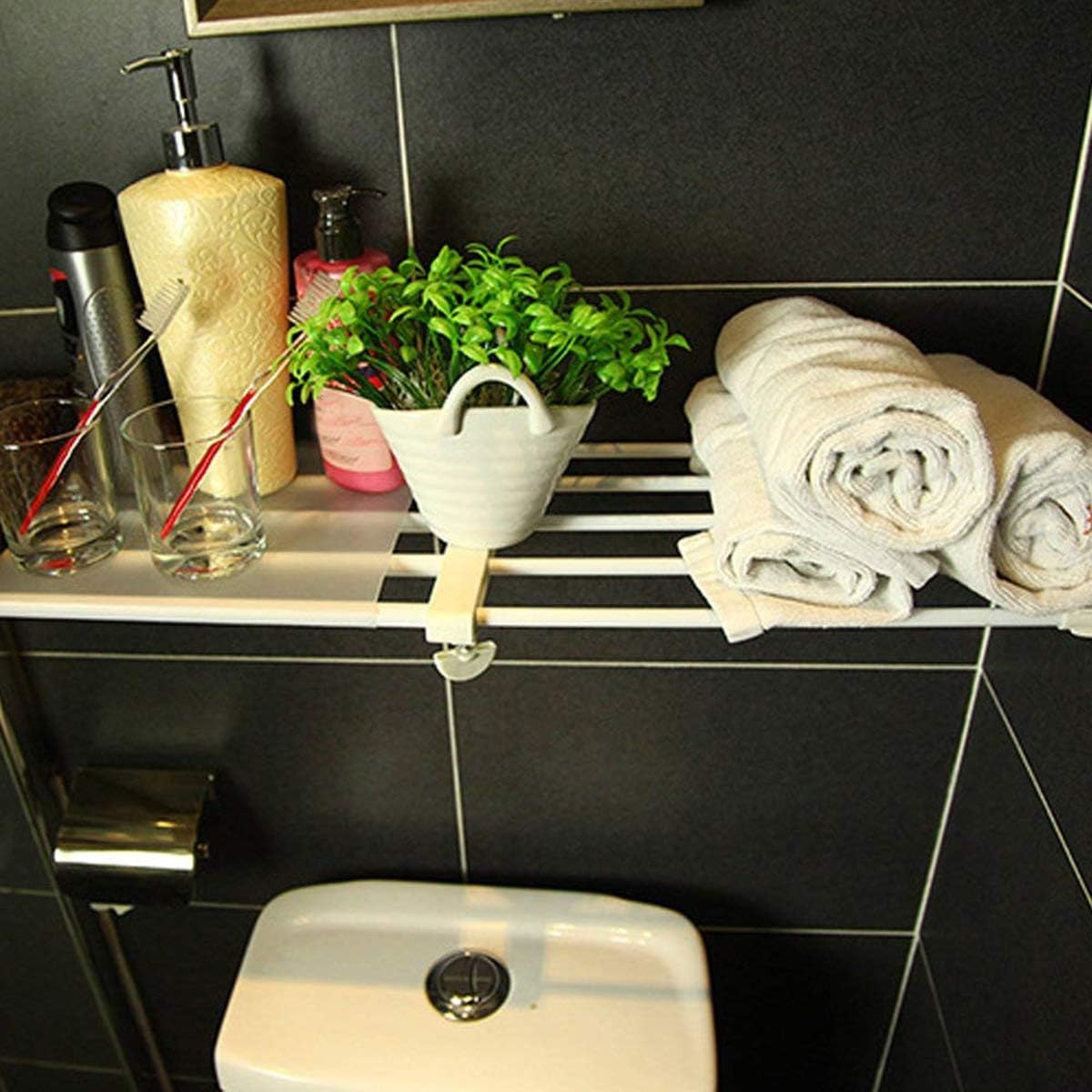 Organizador de estante ajustable, estante extensible y barra de armario sin...